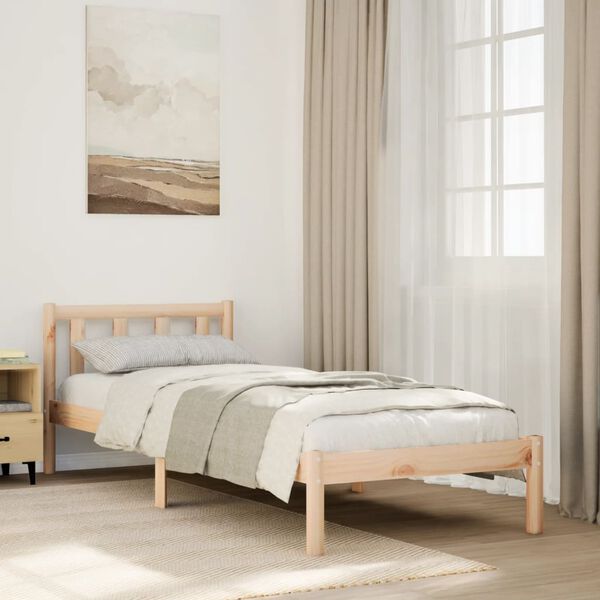vidaXL Cadre de lit extra long sans matelas 90x220 cm bois massif pin