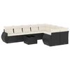 vidaXL Salon de jardin 10 pcs avec coussins noir r&eacute;sine tress&eacute;e
