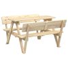 vidaXL Table de pique-nique pour 4 enfants avec trou de parasol sapin