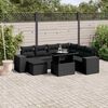 vidaXL Salon de jardin 8 pcs avec coussins noir r&eacute;sine tress&eacute;e