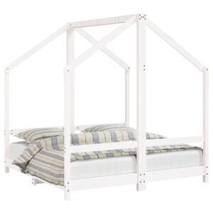 vidaXL Cadre de lit pour enfant blanc 2x(70x140) cm bois de pin massif