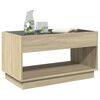 vidaXL Table basse avec LED infini ch&ecirc;ne sonoma 90x50x50 cm
