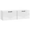 vidaXL Meuble TV mural Montage mural Blanc brillant 98 x 31 x 30 cm