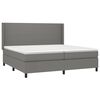 vidaXL Sommier &agrave; lattes de lit avec matelas Gris fonc&eacute; 200x200cm Tissu
