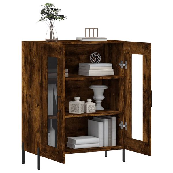 vidaXL Buffet ch&ecirc;ne fum&eacute; 69,5x34x90 cm bois d'ing&eacute;nierie