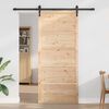 vidaXL Porte de Grange Naturel 100 x 208 cm Bois de pin massif