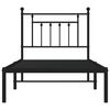 vidaXL Cadre de lit m&eacute;tal sans matelas avec t&ecirc;te de lit noir 80x200 cm