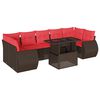 vidaXL Ensemble de canap&eacute; de jardin 8 pcs avec coussins marron