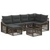 vidaXL Ensemble de canap&eacute; de jardin 7 pc Gris polyrotin