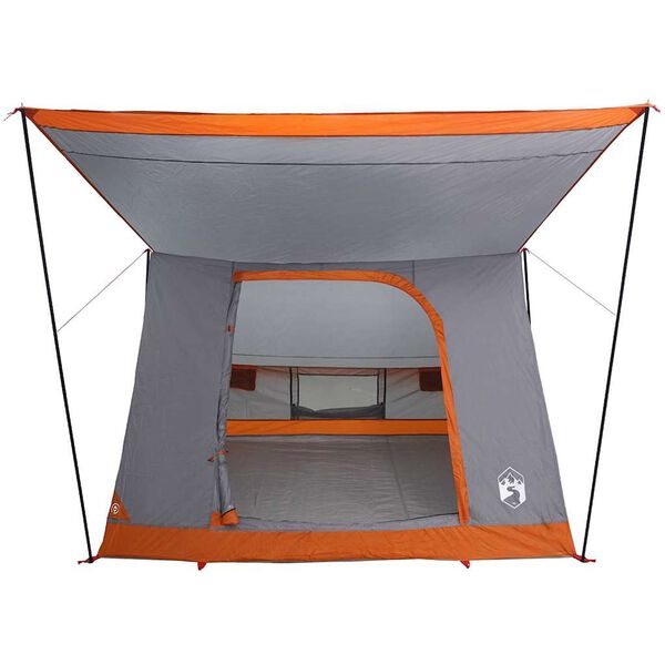 vidaXL Tente de camping Gris et orange 223 x 163 x 130 cm taffetas