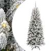 vidaXL Sapin de No&euml;l artificiel avec 300 LED avec support Blanc 210 cm