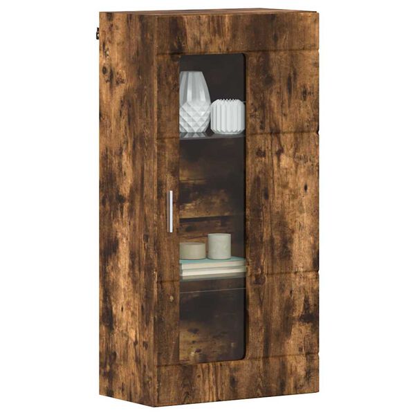 vidaXL Meuble mural Chêne fumé 55 x 29 x 100 cm Bois d'ingénierie