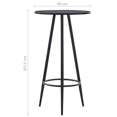 vidaXL Table de bar Noir 60x107,5 cm MDF
