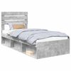 vidaXL Cadre de lit avec t&ecirc;te de lit B&eacute;ton 90 x 200 cm Pin massif