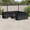 vidaXL Salon de jardin avec coussins 13 pcs noir r&eacute;sine tress&eacute;e