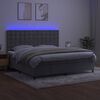 vidaXL Sommier &agrave; lattes de lit matelas et LED Gris clair 200x200 cm