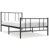 vidaXL Cadre de lit m&eacute;tal sans matelas avec pied de lit noir 107x203cm