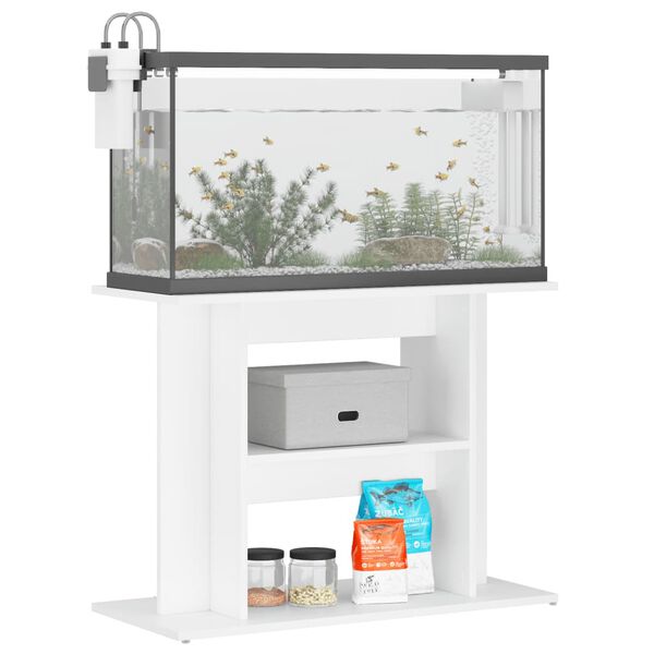 vidaXL Support pour aquarium blanc 80x35x60 cm bois d'ingénierie