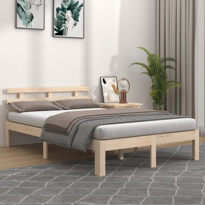 vidaXL Cadre de lit sans matelas bois massif 160x200 cm