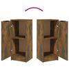 vidaXL Buffets 2 pcs Chêne fumé 30x30x70 cm Bois d'ingénierie