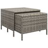 vidaXL Salon de jardin 3 pcs avec coussins Gris R&eacute;sine tress&eacute;e