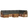 vidaXL Ensemble de canap&eacute;s d'ext&eacute;rieur 9 pc Naturel et Anthracite