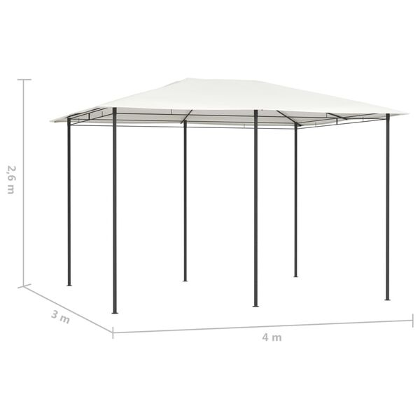 vidaXL Belv&eacute;d&egrave;re 3x4x2,6 m Cr&egrave;me 160 g/m&sup2;