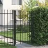 vidaXL Portail de cl&ocirc;ture BOXTEL &agrave; porte simple avec arc en haut, acier 1 x 1,5 m, noir