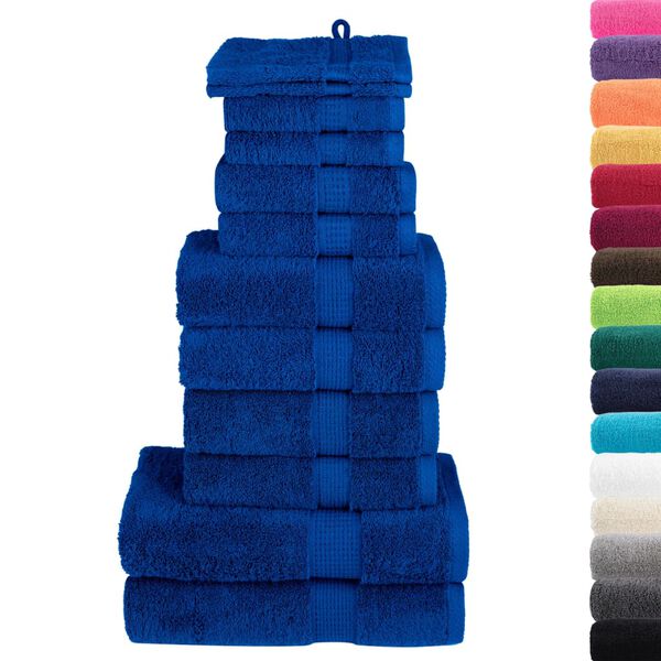 vidaXL Ensemble de serviettes de qualit&eacute; sup&eacute;rieure SOLUND 12 pcs bleu