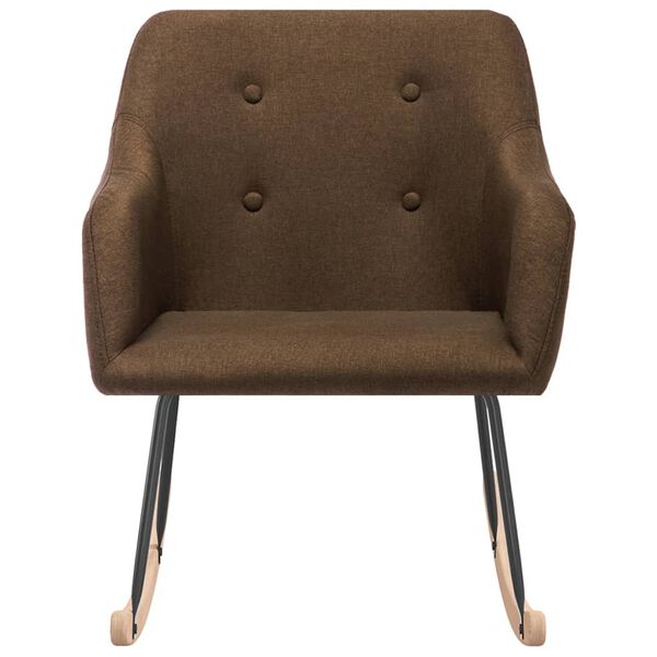 vidaXL Chaise &agrave; bascule Marron Tissu