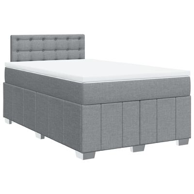 vidaXL Sommier à lattes de lit avec matelas Gris clair 120x200cm Tissu