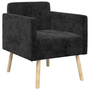 vidaXL Fauteuil d'appoint Noir Tissu Chenille