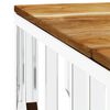 vidaXL Table basse argent&eacute; acier inoxydable et bois massif d'acacia