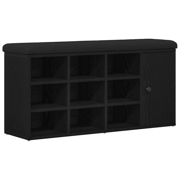 vidaXL Banc de rangement Ch&ecirc;ne noir 102 x 32 x 50 cm Bois d'ing&eacute;nierie