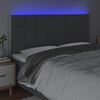 vidaXL T&ecirc;te de lit &agrave; LED Gris fonc&eacute; 160x5x118/128 cm Tissu