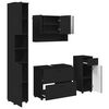 vidaXL Ensemble de mobilier de salle de bain avec tiroir 4 pcs Noir