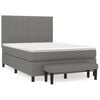 vidaXL Sommier &agrave; lattes de lit avec matelas Gris fonc&eacute; 140x190cm Tissu
