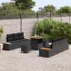 vidaXL Ensemble de canap&eacute; de jardin 9 pcs Noir polyrotin