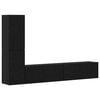 vidaXL Meuble TV mural 2 pc Ch&ecirc;ne noir Bois d'ing&eacute;nierie