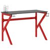 vidaXL Bureau de jeu et pieds en forme de K Noir et rouge 110x60x75 cm