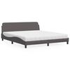 vidaXL Lit avec matelas Dover gris 180x200 cm similicuir