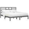 vidaXL Cadre de lit sans matelas bois massif gris 200x200 cm