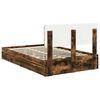 vidaXL Lit de Rangement Ch&ecirc;ne fum&eacute; 120 x 200 cm Bois d'ing&eacute;nierie