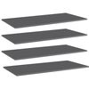 vidaXL Panneaux biblioth&egrave;que 4pcs Gris brillant 100x50x1,5cm Agglom&eacute;r&eacute;
