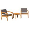 vidaXL Ensemble bistrot avec coussin 3 pcs Marron Polyester