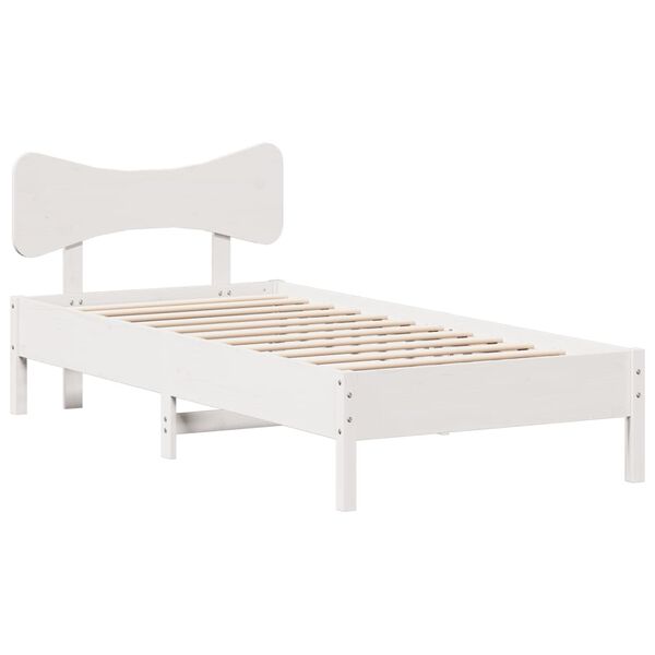 vidaXL Cadre de lit sans matelas blanc 90x200 cm bois de pin massif