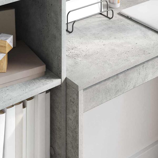 vidaXL Bureau avec tiroir 2 pcs Gris b&eacute;ton