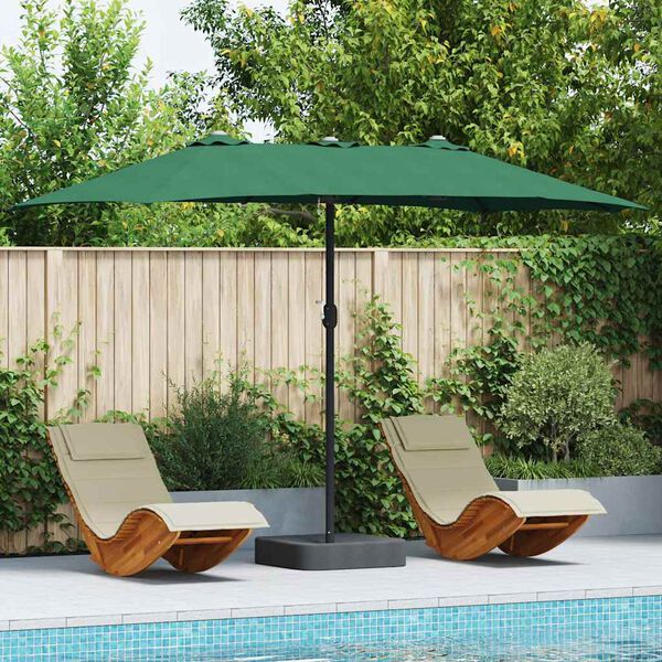 vidaXL Parasol de jardin Vert 385 x 209 x 244 cm tissu
