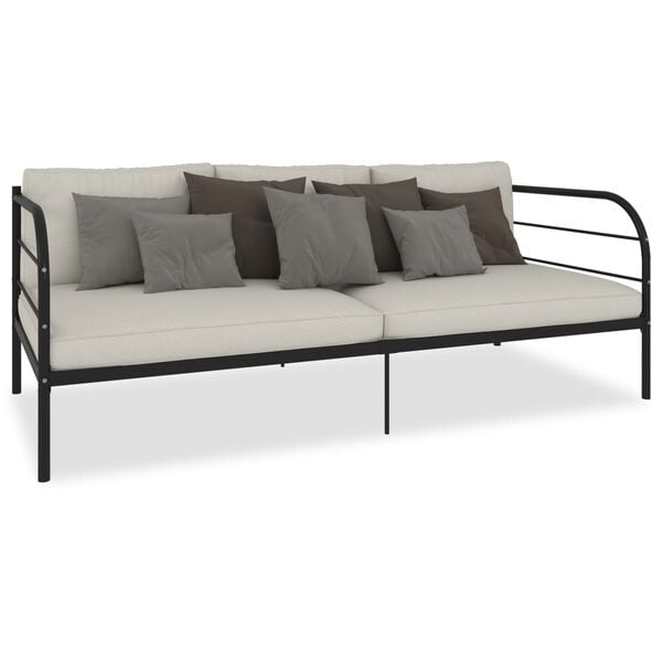 vidaXL Cadre de lit de repos sans matelas noir métal 90x200 cm