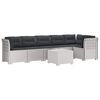 vidaXL Canap&eacute; de Jardin 6 Places avec Coussins Aspect Rattan PP Blanc